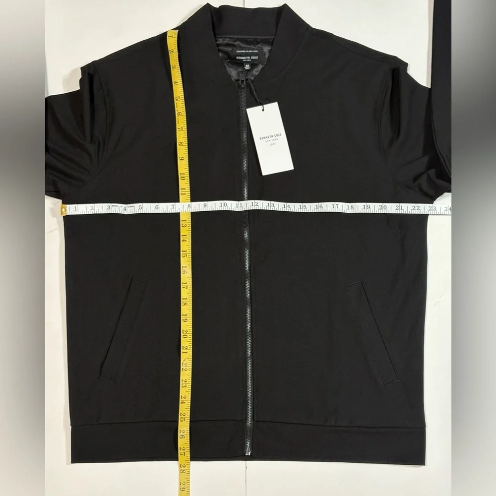 Kenneth Cole New York Men’s Full Zip Bomber Jacket KF9L48BLK black size M medium